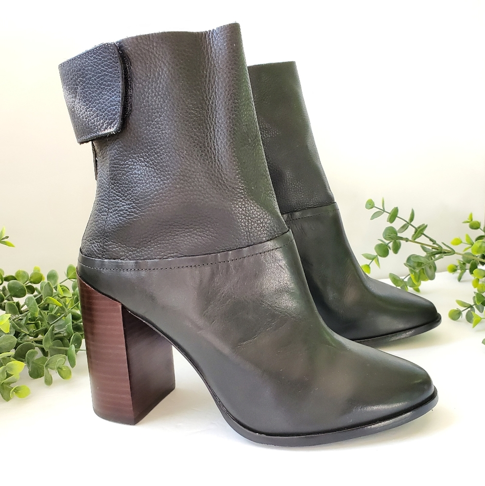 A7EIJE Madson Black Vachetta Chunky Heel boot 10
